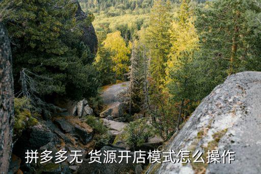 拼多多无 货源开店模式怎么操作