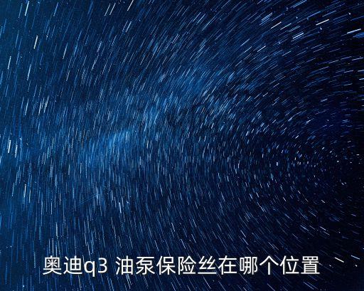 奥迪q3 油泵保险丝在哪个位置