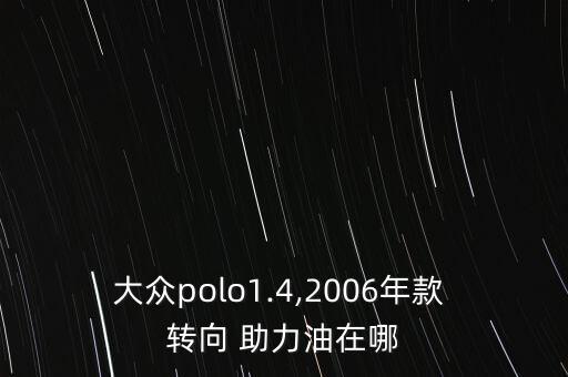 大众polo1.4,2006年款 转向 助力油在哪
