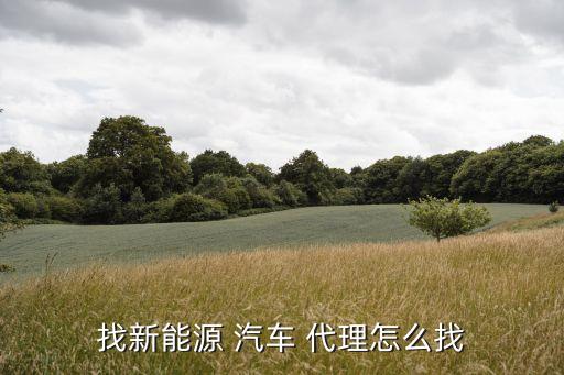 找新能源 汽车 代理怎么找