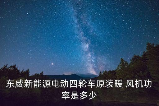 东威新能源电动四轮车原装暖 风机功率是多少