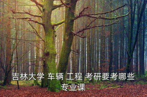 吉林大学 车辆 工程 考研要考哪些专业课