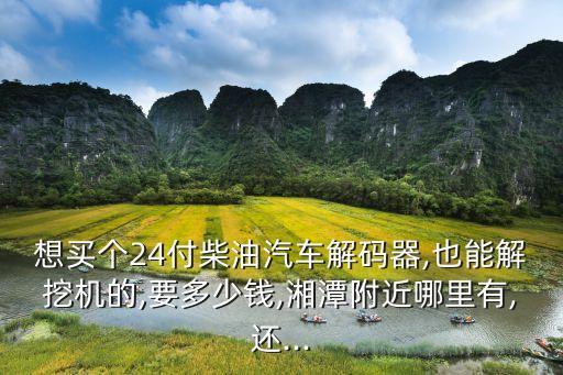 想买个24付柴油汽车解码器,也能解挖机的,要多少钱,湘潭附近哪里有,还...