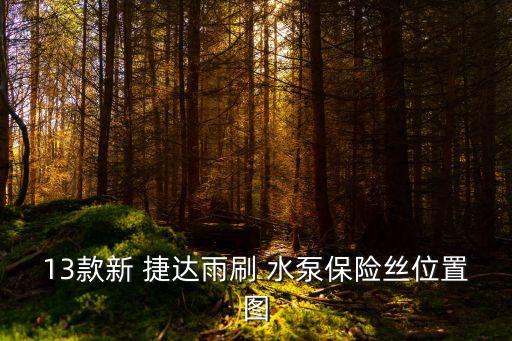 13款新 捷达雨刷 水泵保险丝位置图