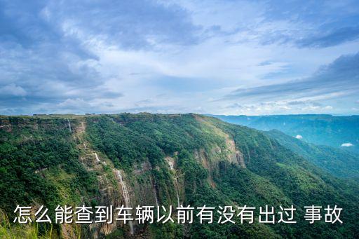 怎么能查到车辆以前有没有出过 事故