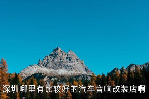 深圳哪里有比较好的汽车音响改装店啊