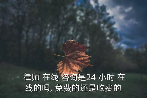  律师 在线 咨询是24 小时 在线的吗, 免费的还是收费的