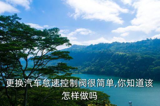 更换汽车怠速控制阀很简单,你知道该怎样做吗