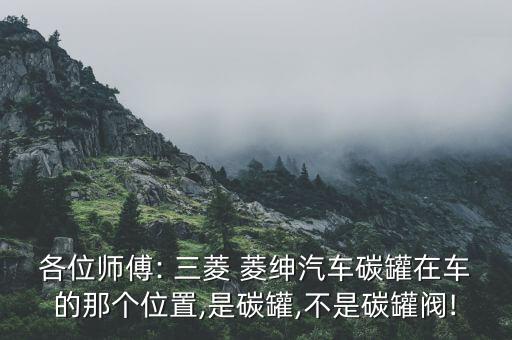 各位师傅: 三菱 菱绅汽车碳罐在车的那个位置,是碳罐,不是碳罐阀!