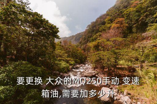 要更换 大众的MQ250手动 变速箱油,需要加多少升