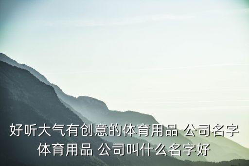好听大气有创意的体育用品 公司名字体育用品 公司叫什么名字好