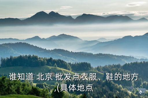谁知道 北京 批发点衣服、鞋的地方,(具体地点