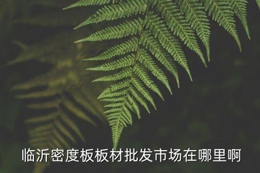  临沂密度板板材批发市场在哪里啊