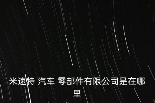 米速特 汽车 零部件有限公司是在哪里