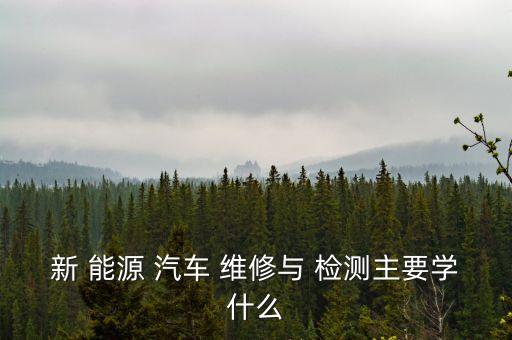 新 能源 汽车 维修与 检测主要学什么