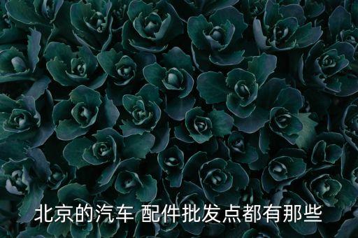 北京的汽车 配件批发点都有那些