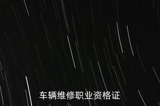 车辆维修职业资格证