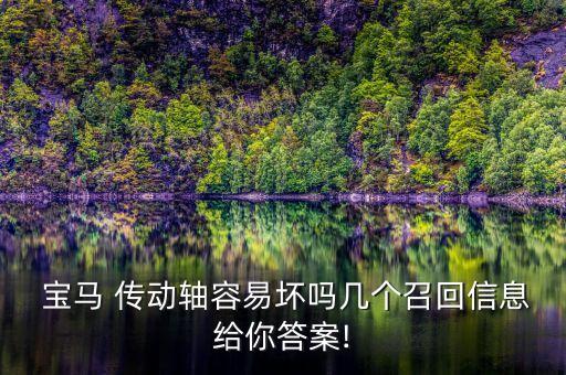  宝马 传动轴容易坏吗几个召回信息给你答案!