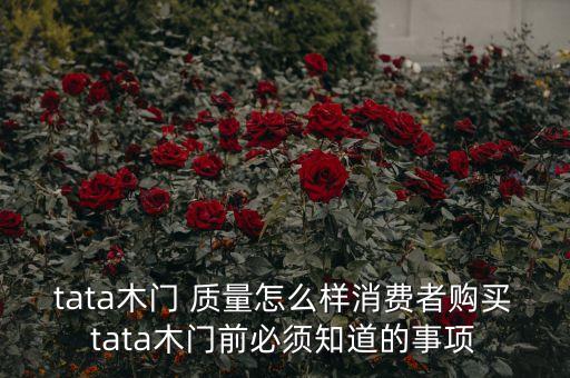 tata木门 质量怎么样消费者购买tata木门前必须知道的事项