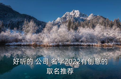 新公司取名字大全参考2022