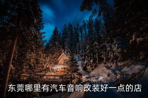  东莞哪里有汽车音响改装好一点的店