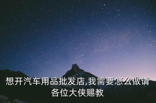 想开汽车用品批发店,我需要怎么做请各位大侠赐教