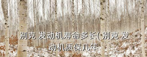  别克 发动机寿命多长( 别克 发动机质保几年