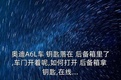 奥迪A6L车 钥匙落在 后备箱里了,车门开着呢,如何打开 后备箱拿 钥匙,在线...