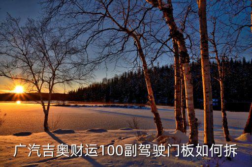 广汽吉奥财运100副驾驶门板如何拆