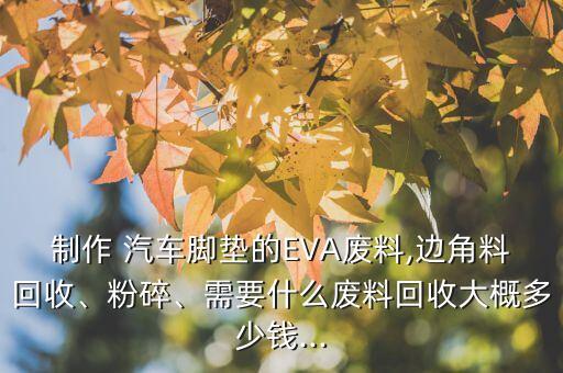 制作 汽车脚垫的EVA废料,边角料回收、粉碎、需要什么废料回收大概多少钱...