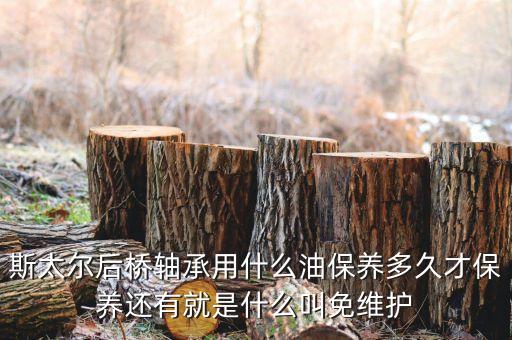 斯太尔后桥轴承用什么油保养多久才保养还有就是什么叫免维护