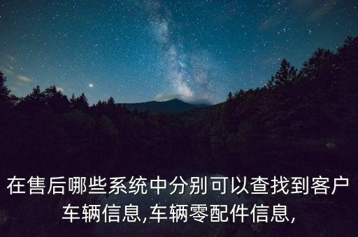 在售后哪些系统中分别可以查找到客户车辆信息,车辆零配件信息,