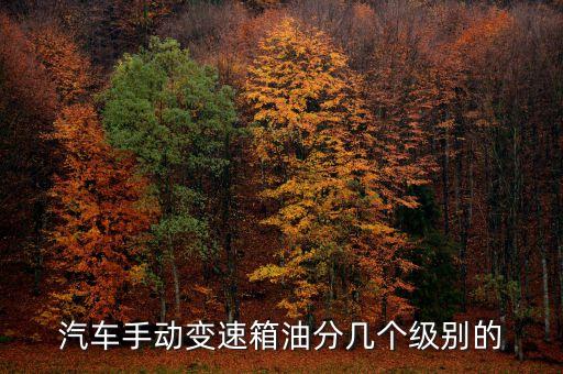 汽车手动变速箱油分几个级别的