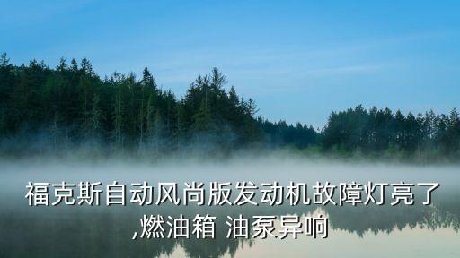  福克斯自动风尚版发动机故障灯亮了,燃油箱 油泵异响