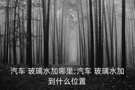 金龙面包车玻璃水在哪里,面包车玻璃水在哪里加