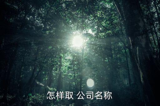 开公司怎么取公司名