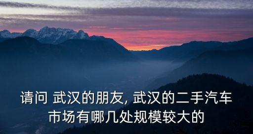请问 武汉的朋友, 武汉的二手汽车市场有哪几处规模较大的