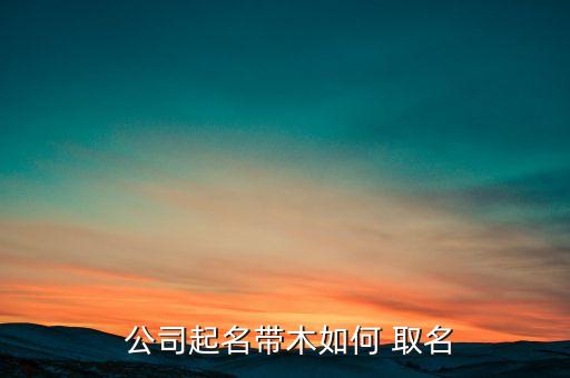  公司起名带木如何 取名