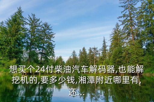 想买个24付柴油汽车解码器,也能解挖机的,要多少钱,湘潭附近哪里有,还...