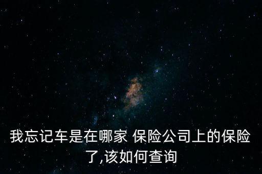 车险忘了哪个保险公司怎么查,交强险全国统一平台查询