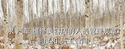 求 汽车 维修美容店的人员管理规章制度和 员工合同