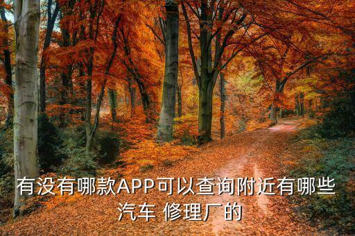 有没有哪款APP可以查询附近有哪些 汽车 修理厂的