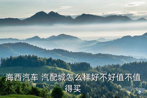 海西汽车 汽配城怎么样好不好值不值得买