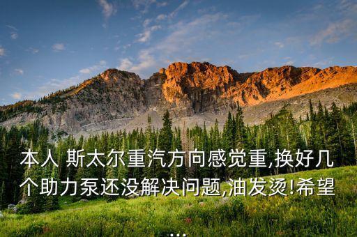 本人 斯太尔重汽方向感觉重,换好几个助力泵还没解决问题,油发烫!希望...