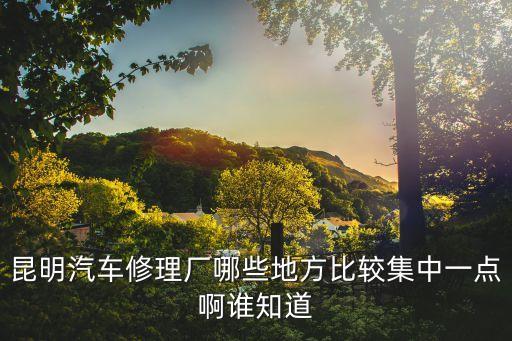 昆明汽车修理厂哪些地方比较集中一点啊谁知道