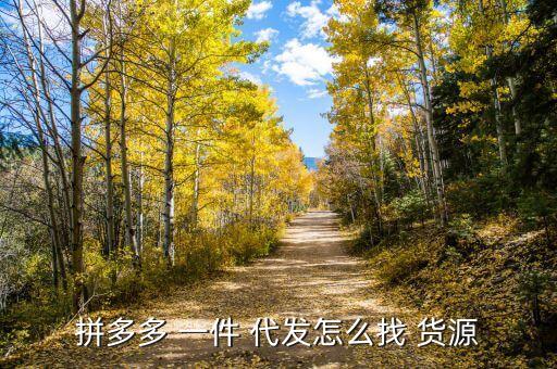 拼多多 一件 代发怎么找 货源