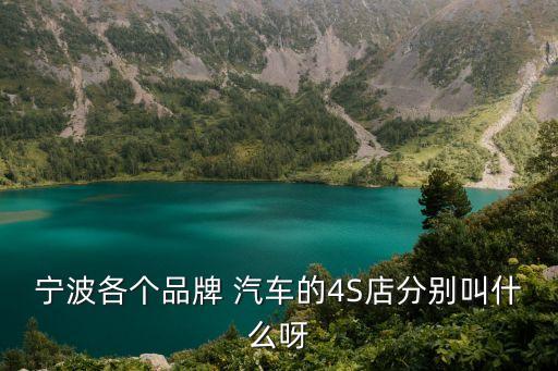 宁波各个品牌 汽车的4S店分别叫什么呀