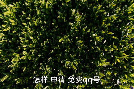 怎样 申请 免费qq号