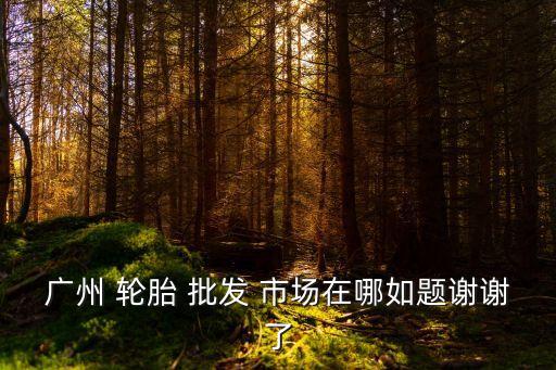 广州 轮胎 批发 市场在哪如题谢谢了