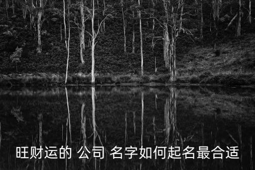 旺财运的 公司 名字如何起名最合适